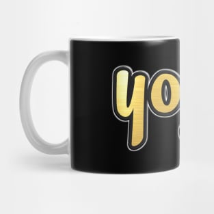 Shiny black and Gold YOGA word ver4 Mug